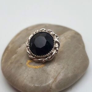 Modern muse art deco onyx crystal necklace charm pendant